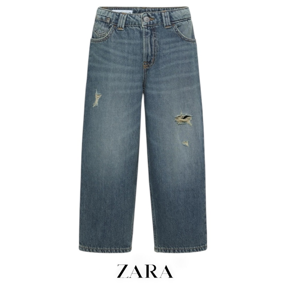 ZARA Kids | Blue | RIPPED WIDE LEG JEANS